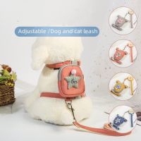 【LZ】 Adjustable Portable Dog Accessories Poodle Chest Strap Pet Backpack Harness Bag Dog Traction Rope Pet Knapsack