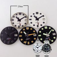 【YF】 White 29mm Watch Dial Face for NH34 NH35 NH36 Movement 300m Diver Part Green Luminous 3.8/4 clock Crown