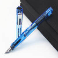 JINHAO 599ใสสีฟ้านักเรียนรูปสี่เหลี่ยมขนมเปียกปูนการประดิษฐ์ตัวอักษรขนาดกลางปลายปากกาน้ำพุปากกาใหม่เขียนซัพพลายสำนักงาน