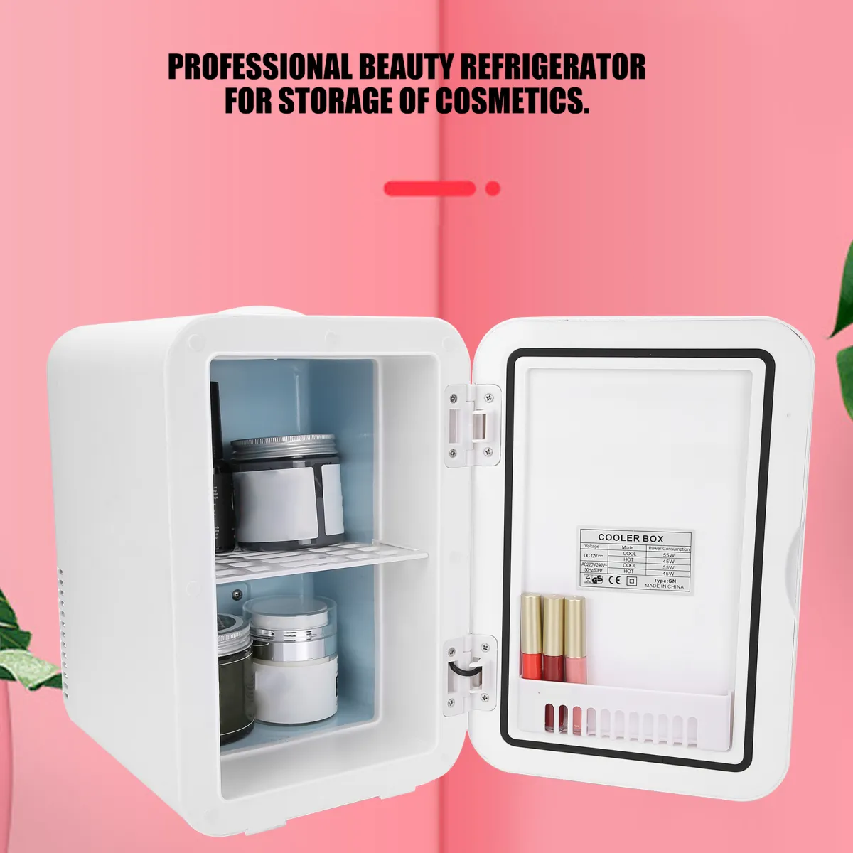 8L Mini Makeup Fridge Mirror Cosmetics Refrigerator Portable Makeup Electric Cooler