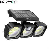 BlitzWolf BW-OLT7 7500K 218LED 3 Heads Solar Power Light Lamps IP64 Waterproof Wall Light PIR Motion Sensor Outdoor Lighting