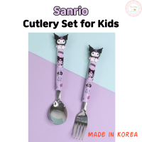 Sanrio ชุดช้อนส้อมผลิตในประเทศเกาหลี Sanrio Cutleries สำหรับเด็กช้อนการ์ตูนและชุดส้อมมีด Sanrio