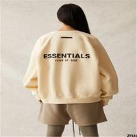 ถนนสูง FOG เสื้อสเวตเตอร์ แขนยาวทรงหลวมสำหรับผู้ชาย OF คอกลม ESSENTIALSGOD สายคู่ฤดูใบไม้ร่วงและฤดูหนาวแบรนด์แฟชั่น FEAR