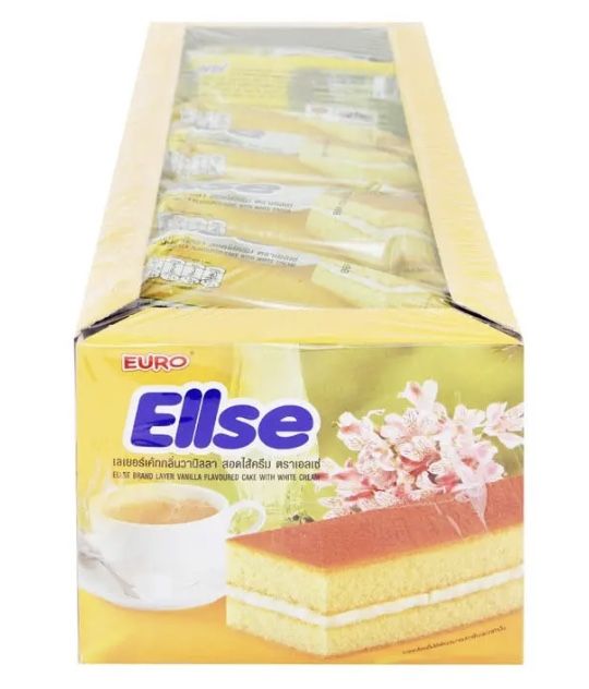 pnr-mart-2x24ชิ้น-ยูโร่-เอลเซ่-กลิ่นวานิลลาไส้ครีม-euro-ellse-cake-vanilla-เค้กวนิลลา-ขนม-ขนมต้อนรับแขก-ของว่าง-ขนมประชุม-ขนมกินกับกาแฟ-ฮาลาล-snack-party