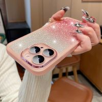 23New Luxury Glitter Clear Silicone Case For Samsung Galaxy S23 Ultra Pius A54 A34 A24 A14 A04S A73 A53 A33 A23 Lens Protector Cover