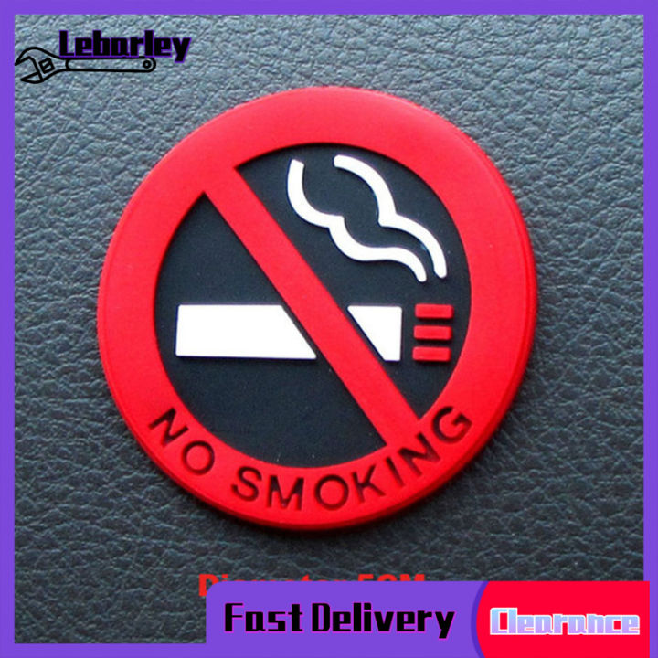 lebarley-ป้ายกลมสีแดงห้ามสูบบุหรี่มีสไตล์-สติกเกอร์รถสูบบุหรี่สติ๊กเกอร์ไวนิล