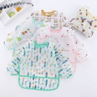 New Cute Children Baby Kids Toddler Waterproof Long Sleeve Art Smock Feeding Bib Apron Fit 0-6 Years Baby Things Baby Bibs Aprons