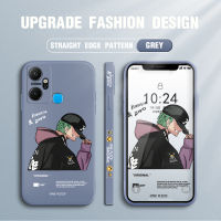 คลังสินค้าพร้อมเคสโทรศัพท์โทรศัพท์มือถือสำหรับ Infinix Smart 6 Plus/ X6823C เคสโทรศัพท์สำหรับเด็กหญิงเด็กชายอะนิเมะ Roronoa Zoro ขอบด้านข้างน้ำเคสปกป้องฝาหลัง