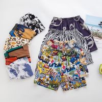 [ZY] 80-150CM Thin Childrens Shorts Cotton Silk Breathable Beach Pants Five-Point Baby Cartoon Printed Middle Korean Version