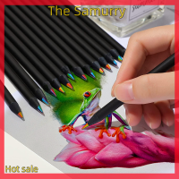 Samurry ✨Hot Sale✨ Car ดินสอสีรุ้งไล่ระดับสี1ชิ้น7สีดินสอสีจัมโบ้หลากสีสำหรับการวาดภาพศิลปะการระบายสีการร่างแบบสุ่ม