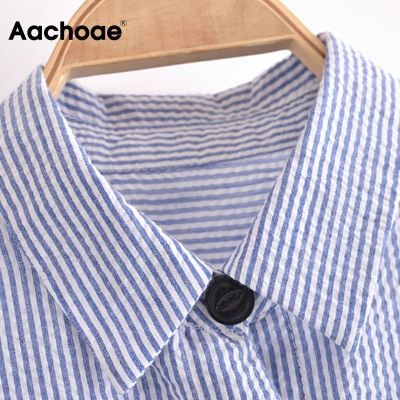 Aachoae Summer Striped Casual Jumpsuits Women Elastic Drawstring Playsuits With Side Pockets Female Short Sleeve Bodysuit