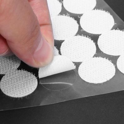 500 Pairs Fastener Nylon Tape Dots Self-Adhesive 10mm Strong Glue Stickers Disc White Round Coins DIY Hook Loop Tape