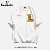 Lansboter เสื้อยืดผู้ชาย,เสื้อยืดแฟชั่นวัยเยาว์แฟชั่นแขนสั้นเรียบง่าย