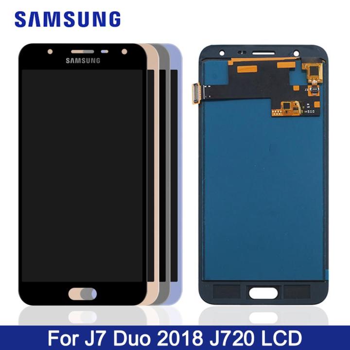 J720 Lcd Cho Samsung Galaxy J7 Duo 2018 J720 Sm-J720 J720 Lcd Hiển Thị Màn  Hình Cảm Ứng Số Hóa Lắp Ráp Cho Samsung J720 F Lcd + Quà Tặng Miễn Phí