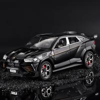 1:24 URUS SUV ของเล่นโลหะหล่อจากโมเดลรถยนต์สปอร์ตรถออฟโรดจำลองเสียงและเบาของขวัญของเล่นสำหรับเด็ก