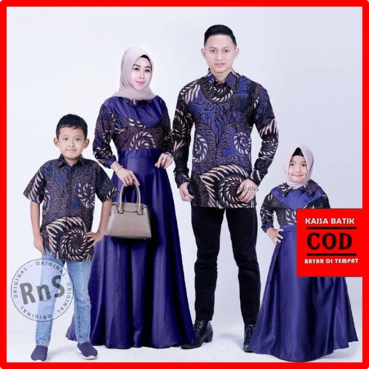 Baju Batik Couple Keluarga Gamis Kemeja Baju Batik Seragam Keluarga 2 3 4 Orang Baju Keluarga 3115