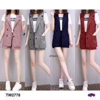 TW2778 เซท 2 ชิ้น เสื้อสูท Blazer + กางเกงขาสั้น