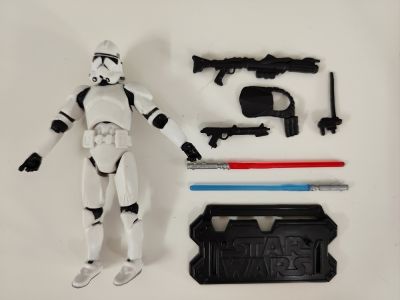 3.75 "SW Republic White Trooper W/ฐานหลวมตุ๊กตาขยับแขนขาได้