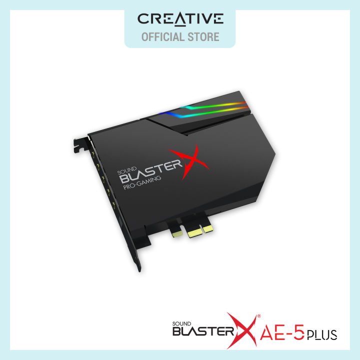 Creative Sound BlasterX AE-5 Plus SABRE32-class Hi-res 32-bit/384 kHz PCIe  Gaming Sound Card and DAC with Dolby Digital and DTS, Xamp Discrete  Headphone Bi-amp, Up to 122dB SNR, RGB Lighting System |