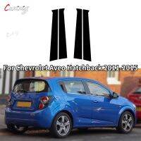 โพสต์เสาหน้าต่างรถยนต์สำหรับ Chevrolet Aveo Hatchback 2011 2012 2013 2014 2015ฝาครอบสติกเกอร์แต่งคอลัมน์