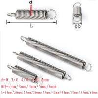 【LZ】 10pcs 0.3mm 0.4mm 0.5mm Outer Dia 2-6mm Extension Spring Cylindrical Helical Tension Springs Draught Spring