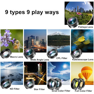 APEXEL 11 In 1ศัพท์กล้องเลนส์ชุด Fisheye เลนส์กว้างเต็ม Colorgrad กรอง CPL ND ดาวกรองสำหรับ Xiaomi มาร์ทโฟนทั้งหมด