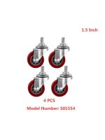 (4 Packs) Casters 1.5 Inch M8 Screw Universal Wheel Trolley Diameter 38mm Jujube Red Pu Polyurethane Furniture Furniture Protectors  Replacement Parts