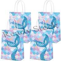 【hot sale】 ❖ B41 10Pcs Colorful Mermaid Tail Paper Gift Bags Candy Packaging Bags Birthday Party Decoration