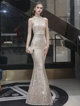 Champagne color 2024 mermaid dress