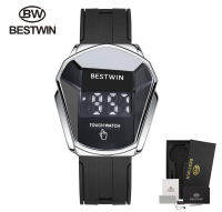 BESTWIN Watches for Men Luxury Brand Steel Wristwatch Waterproof Military Sport Digital Male Clock Silicone Relogio Masculino