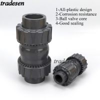 【YF】 PVC Check Valve Double Union One Way Non-Returned I.D20mm-63mm Garden Irrigation System  Aquarium Water Pipe Fittings