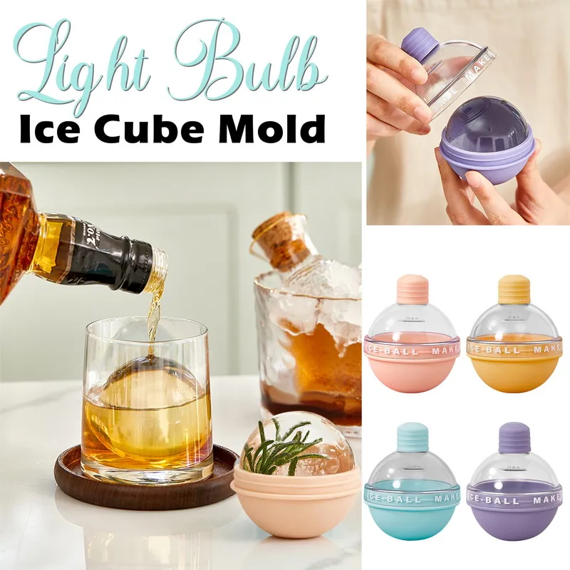 ABL Light Bulb Shape Ice Cube Frozen Mold/Spherical Jelly Ice Cream DIY  Mould/Creative Summer Home Ice Ball Making Accessories