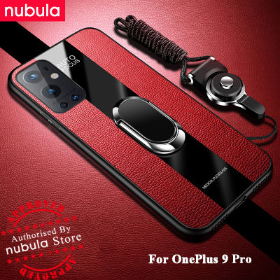 NUBULA สำหรับ OnePlus 9 Pro (6.7นิ้ว) ปลอก PU เคสหนัง Soft Edge กันกระแทกปกหลัง Hp OnePlus9 Pro โทรศัพท์มือถือผู้ถือ Lanyard ฉากยึดแม่เหล็กสำหรับ OnePlus 9 Pro