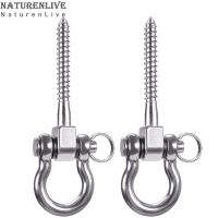 2 Piece Permanent Rust Resistant 304 Stainless Steel Screw Stand Heavy Duty 180° Swing Hanger Yoga Hammock Sandbag Hook