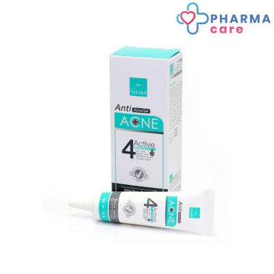 Vitara Anti acne gel 4 active ไวทาร่า แอนตี้ แอคเน่ เจล 4 แอคทีฟ  ในหลอดเดียว 10 gm. [pharmacare]