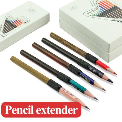Adjustable Single Head Wooden Pencil Extender Holder 1/3/5pcs High-quality Mahogany Sketch Extension Penholder Rotary Detachable