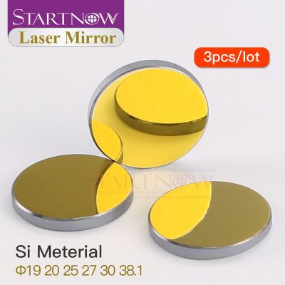 Startnow 3pcs/lot Si CO2 Laser Mirrors D19mm 20 25 27 30 38.1 Silicon Laser Reflective Lens For 80W Cutting Machine Accessories