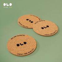 High-end MUJI Coasters original cork natural heat insulation non-slip silent design coffee cup round simple office dream to enjoy life