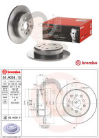 08 A038 11 จานเบรค ล้อ R (ยี่ห้อ BREMBO) รุ่น UV LEXUS IS200 IS300, GS300 3.0, Altezza99 ปี 1997-2005