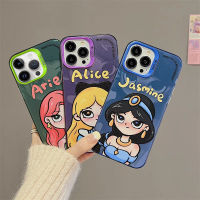 แอปเปิ้ล 14 เคสศัพท์ 12pro ใช้บังคับ 13max เจ้าหญิง IMD สาวน่ารัก 11 เคสสีเงิน