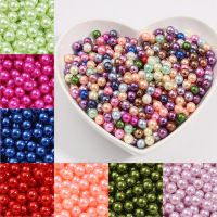 3/4/6/8/10MM Multicolors NO Hole Round Acrylic Imitation Pearl Beads Loose Beads for Nail Art DIY Craft Scrapbook Decoration