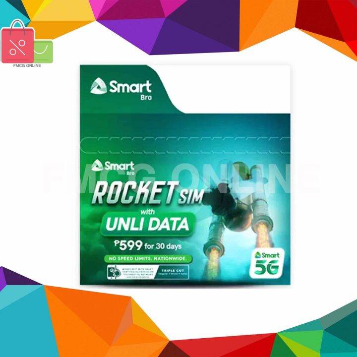 SMART BRO Rocket Sim | UNLI DATA SIM for 30 days | Lazada PH