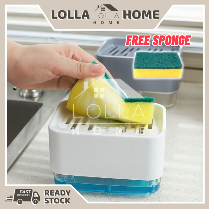 Liquid Soap Dispenser Dishwash Dispenser Sponge Holder Kitchen Tools