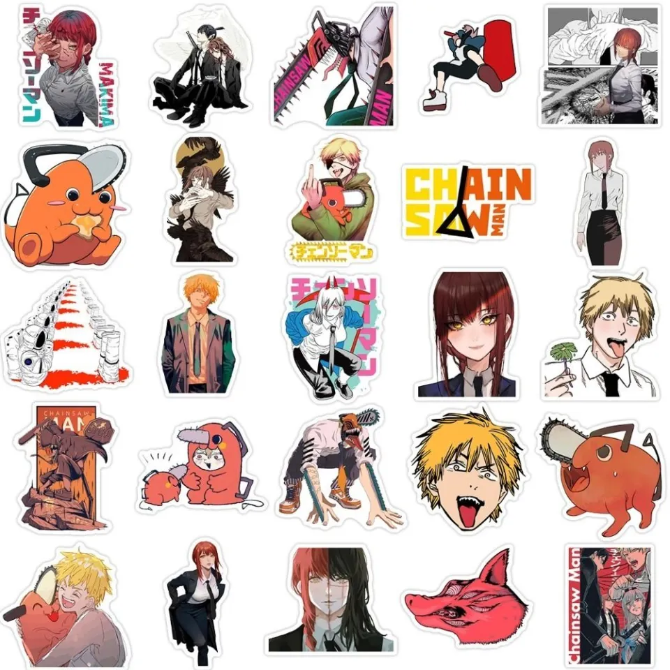 Anime Chainsaw Man Series Doodle Waterproof Stickers Diy Creative