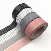 10M Black and White Grid Washi Tape Japanese Paper DIY Planner Masking Tape Adhesive Tapes Stickers Decorative Stationery Tapes TV Remote Controllers