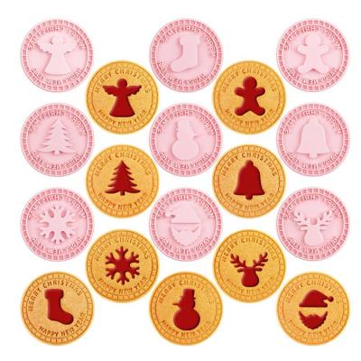 3D Cookie Cutters Durable Holiday Cookie Cutters Set with 9 Patterns Gingerbread Man Christmas Tree Snowman Embossed Stamped Pastry Cutters for Kitchen Baking appropriate