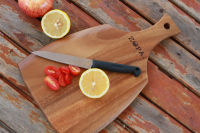 NT345 เขียงเหลี่ยมคางหมูมือจับ โซปา เขียงไม้จามจุรี เขียงไม้จามจุรี Cutting Board พร๊อพสินค้า เขียงเล็ก เขียงในบ้าน เขียงคอนโด