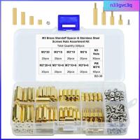 N33GVC3Q M3 Hex ตัวหนีบทองเหลืองเมนบอร์ด PCB ชุดสลักเกลียวทอง320ชิ้นเมนบอร์ด Standoff น็อตสกรู Standoff ตัวผู้หญิงโครงการอิเล็กทรอนิกส์ DIY