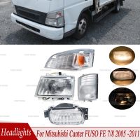 ชุดไฟไฟตัดหมอกหน้ารถยนต์สำหรับ Mitsubishi Canter FUSO FE 7/8 2005-2011หลอดไฟมุมสัญญาณไฟเลี้ยวไฟหน้าชุดไฟแสดงสถานะ