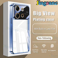 Jingsanc เคสใสสำหรับ Infinix Smart 7ขายดี20 Play 12 Play 11 Play 10 Play HD เคสไฟฟ้ามุมมองใหญ่พร้อมการป้องกันฟิล์มเลนส์ TPU นิ่มรองรับการกระแทก S001-1ผ้าคลุมสีฟ้ากันกระแทก